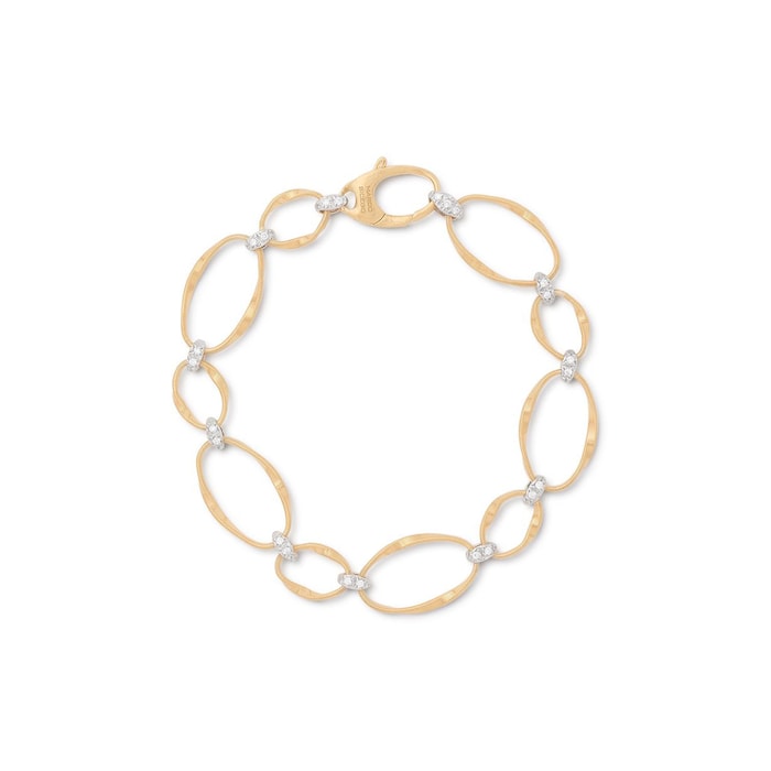 Marco Bicego 18K Yellow Gold Marrakech Onde 0.18ctw Diamond Link Bracelet