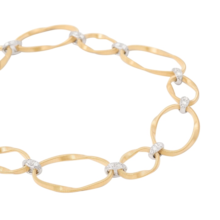 Marco Bicego 18K Yellow Gold Marrakech Onde 0.18ctw Diamond Link Bracelet