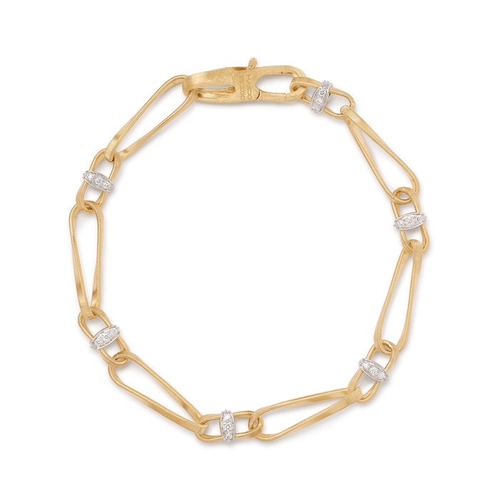 Marco Bicego 18K Yellow Gold Marrakech Onde 0.30ctw Diamond Link Bracelet