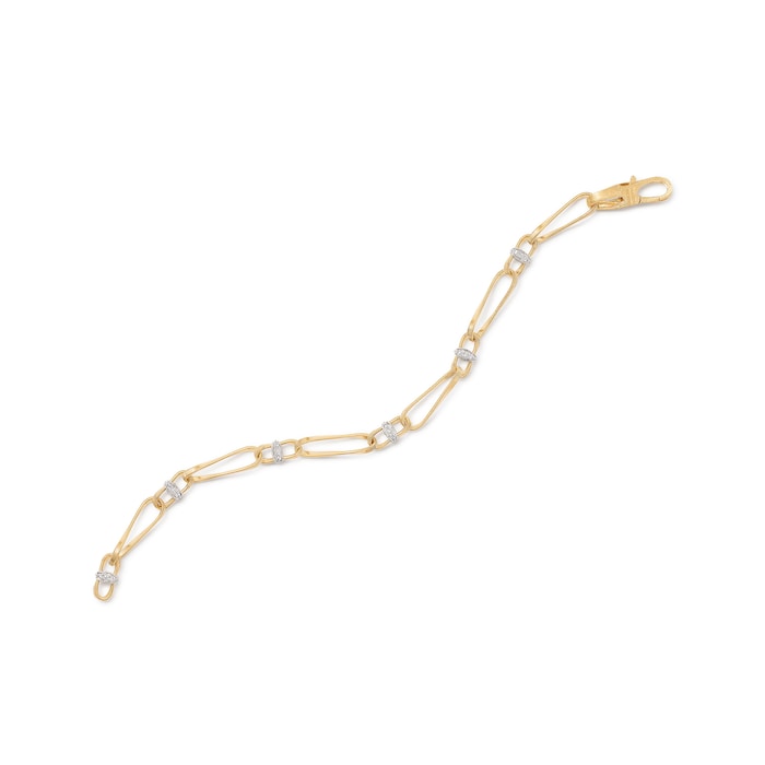 Marco Bicego 18K Yellow Gold Marrakech Onde 0.30ctw Diamond Link Bracelet