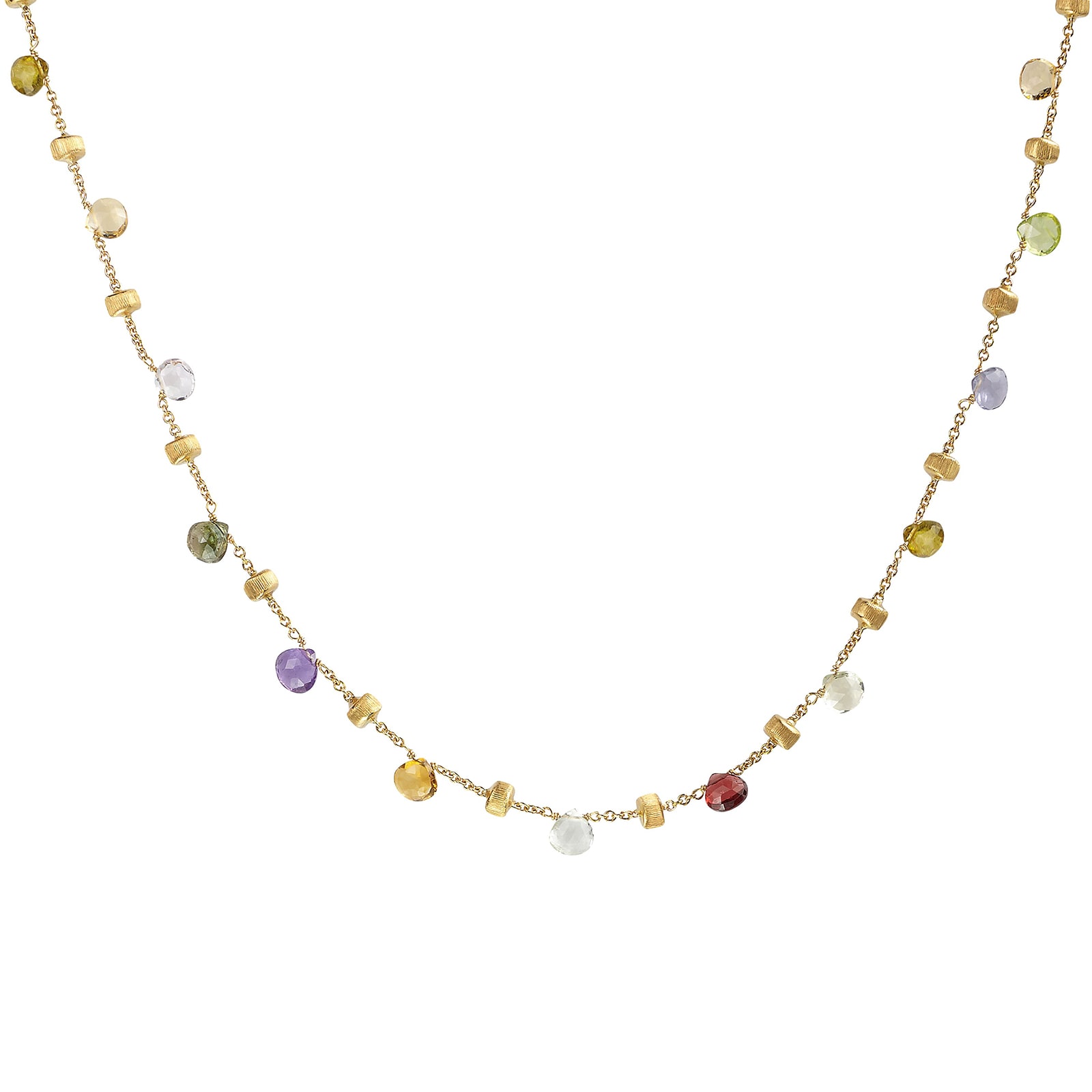 Marco Bicego 18K Yellow Gold Paradise Multi Stone Station Necklace