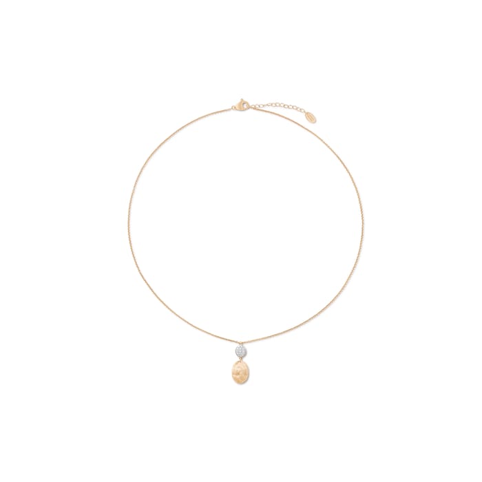 Marco Bicego 18K Yellow Gold Siviglia 0.10ctw Petal Necklace