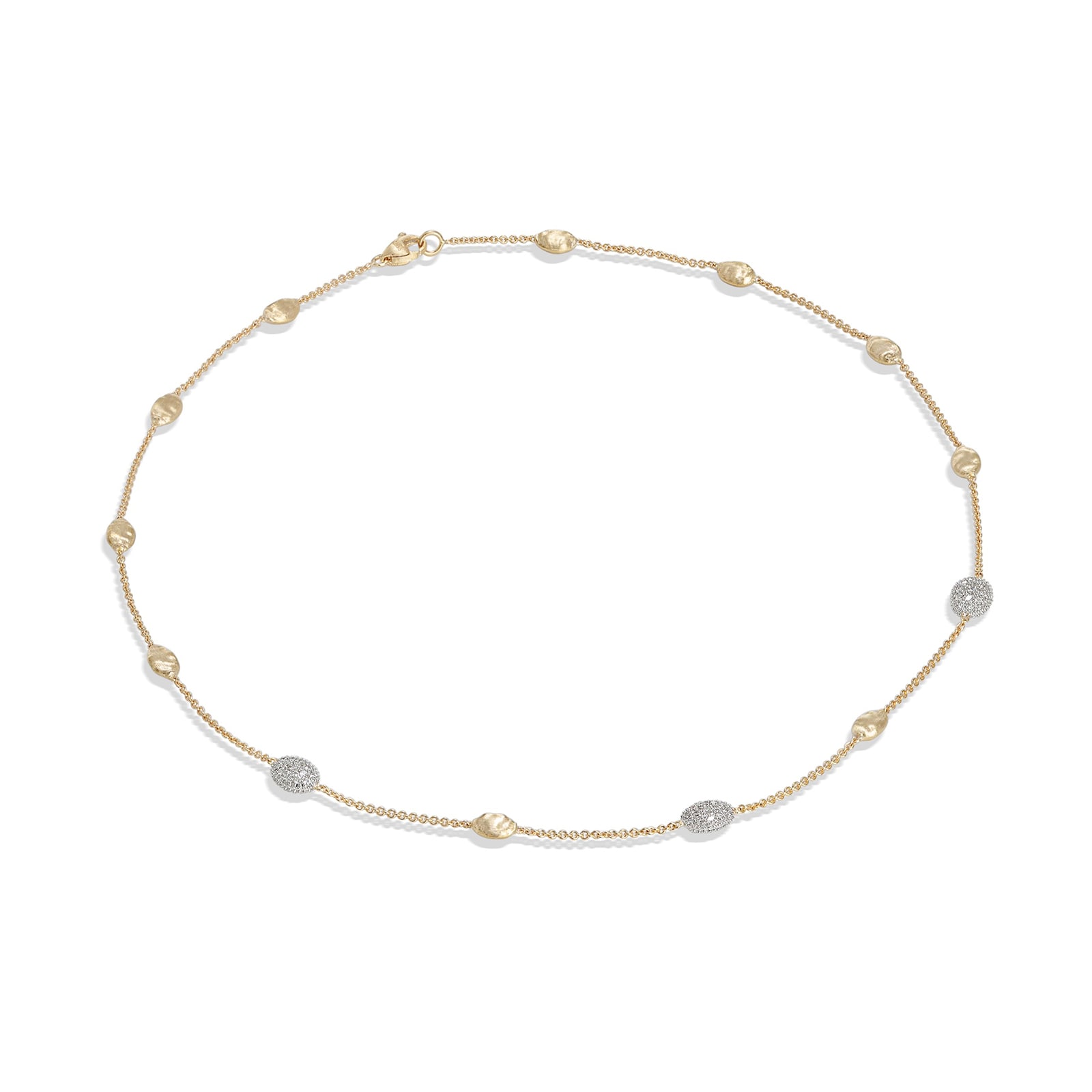 Marco Bicego 18K Yellow Gold Siviglia 0.60ctw Diamond Station Necklace