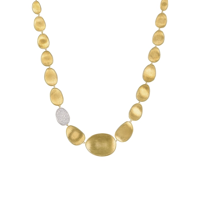 Marco Bicego 18K Yellow Gold Lunaria 0.67ctw Diamond Gradual Petal Necklace