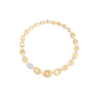 Marco Bicego 18K Yellow Gold Lunaria 0.67ctw Diamond Gradual Petal Necklace