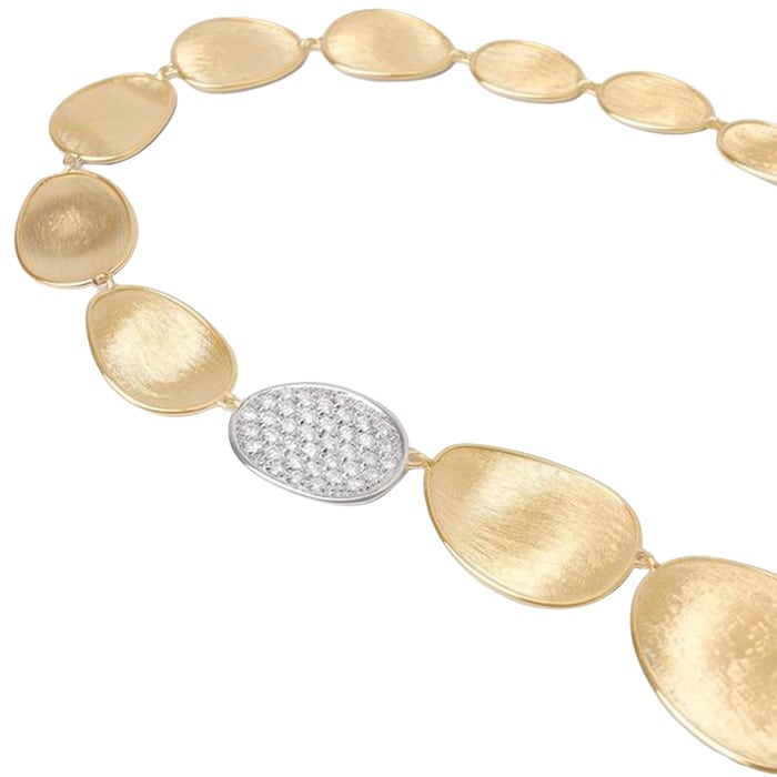 Marco Bicego 18K Yellow Gold Lunaria 0.67ctw Diamond Gradual Petal Necklace