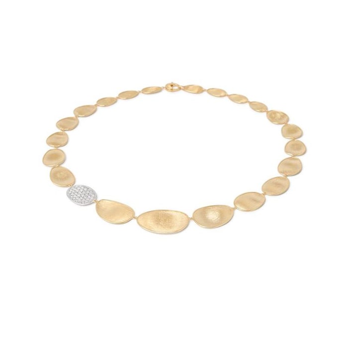 Marco Bicego 18K Yellow Gold Lunaria 0.67ctw Diamond Gradual Petal Necklace