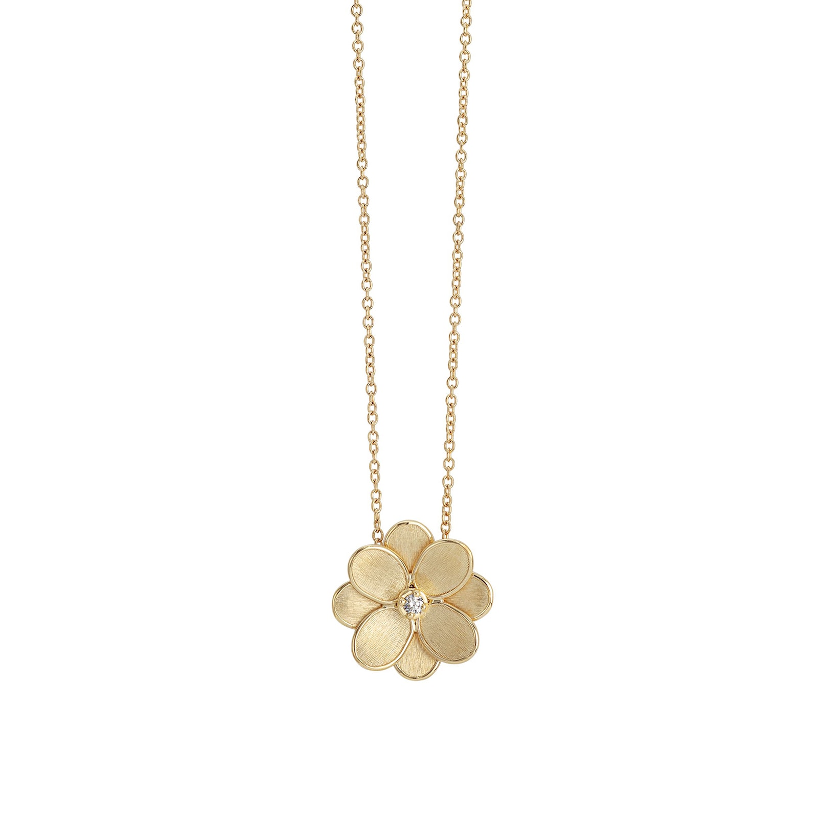 Marco Bicego 18K Yellow Gold Lunaria 0.80ctw Diamond Petal Necklace