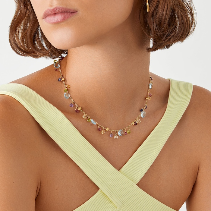 Marco Bicego 18K Yellow Gold Paradise Mixed Gemstone Necklace