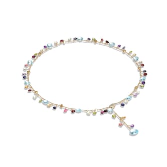 Marco Bicego 18K Yellow Gold Paradise 0.01ctw Diamond Mixed Gemstone Necklace Marco Bicego 18K Yellow Gold Paradise 0.01ctw Diamond Mixed Gemstone Necklace