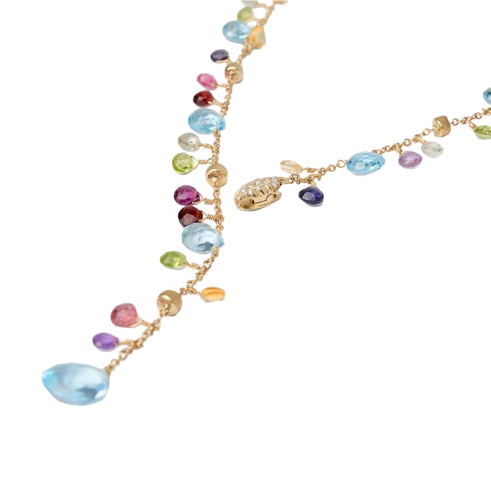 Marco Bicego 18K Yellow Gold Paradise 0.01ctw Diamond Mixed Gemstone Necklace