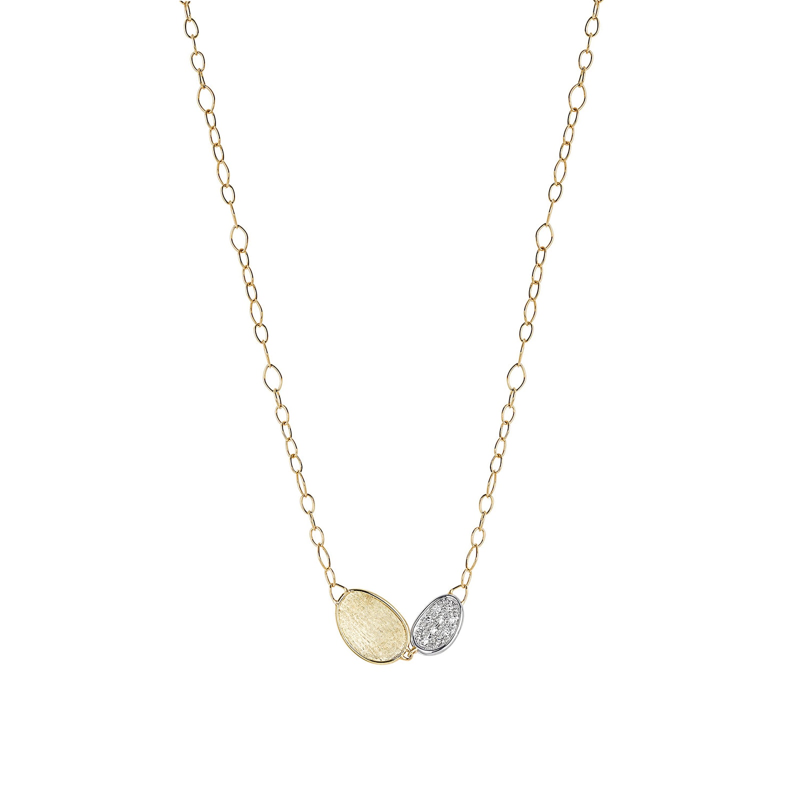 Marco Bicego 18K Yellow Gold Lunaria 0.09ctw Diamond Petal Necklace