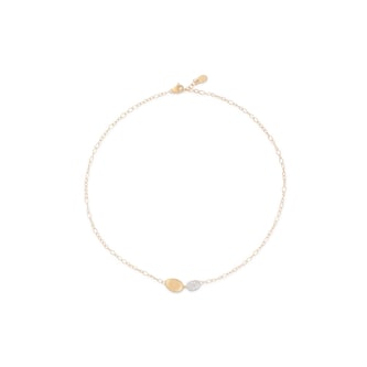 Marco Bicego 18K Yellow Gold Lunaria 0.09ctw Diamond Petal Necklace