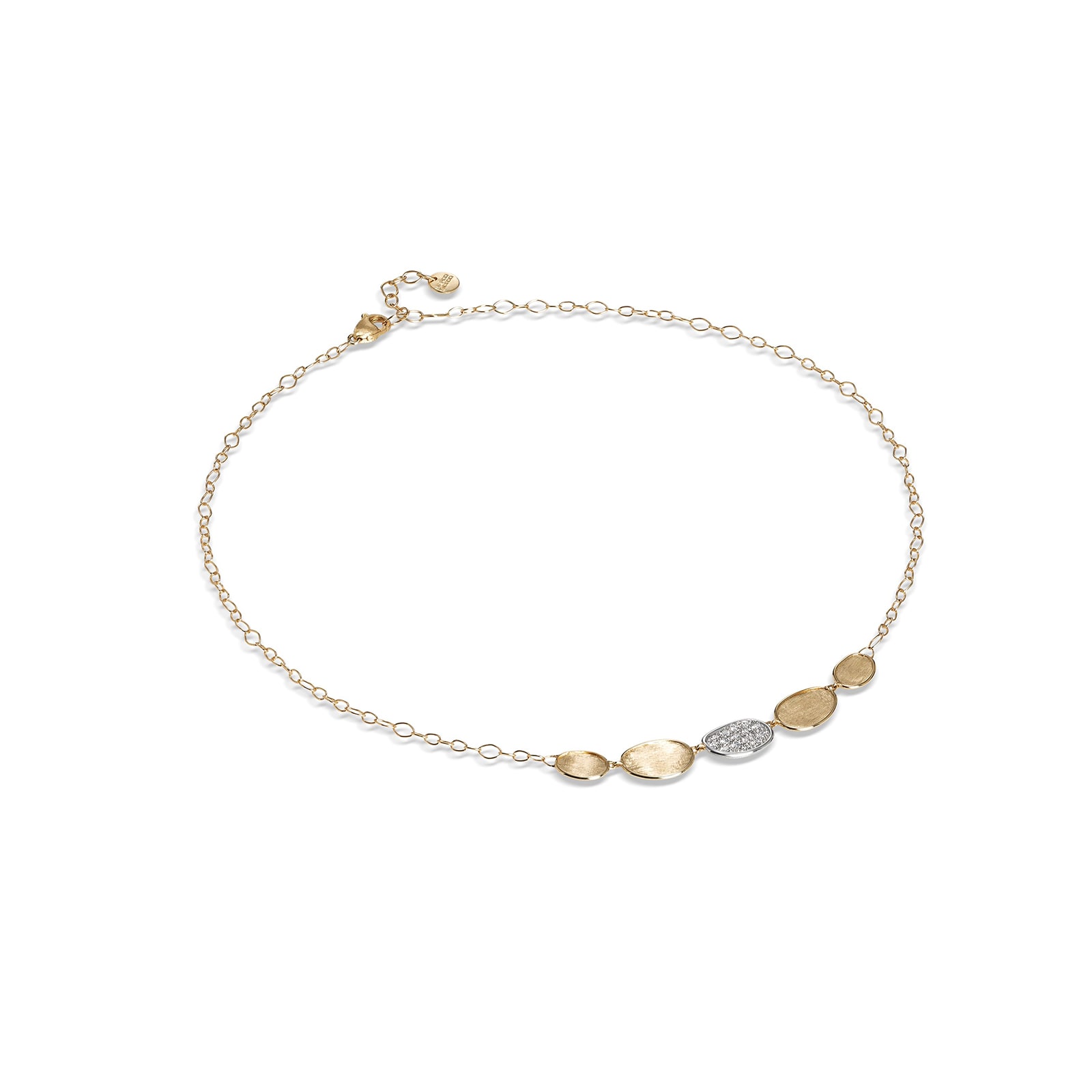 Marco Bicego 18K Yellow Gold Lunaria 0.28ctw Diamond Petal Necklace Marco Bicego 18K Yellow Gold Lunaria 0.28ctw Diamond Petal Necklace
