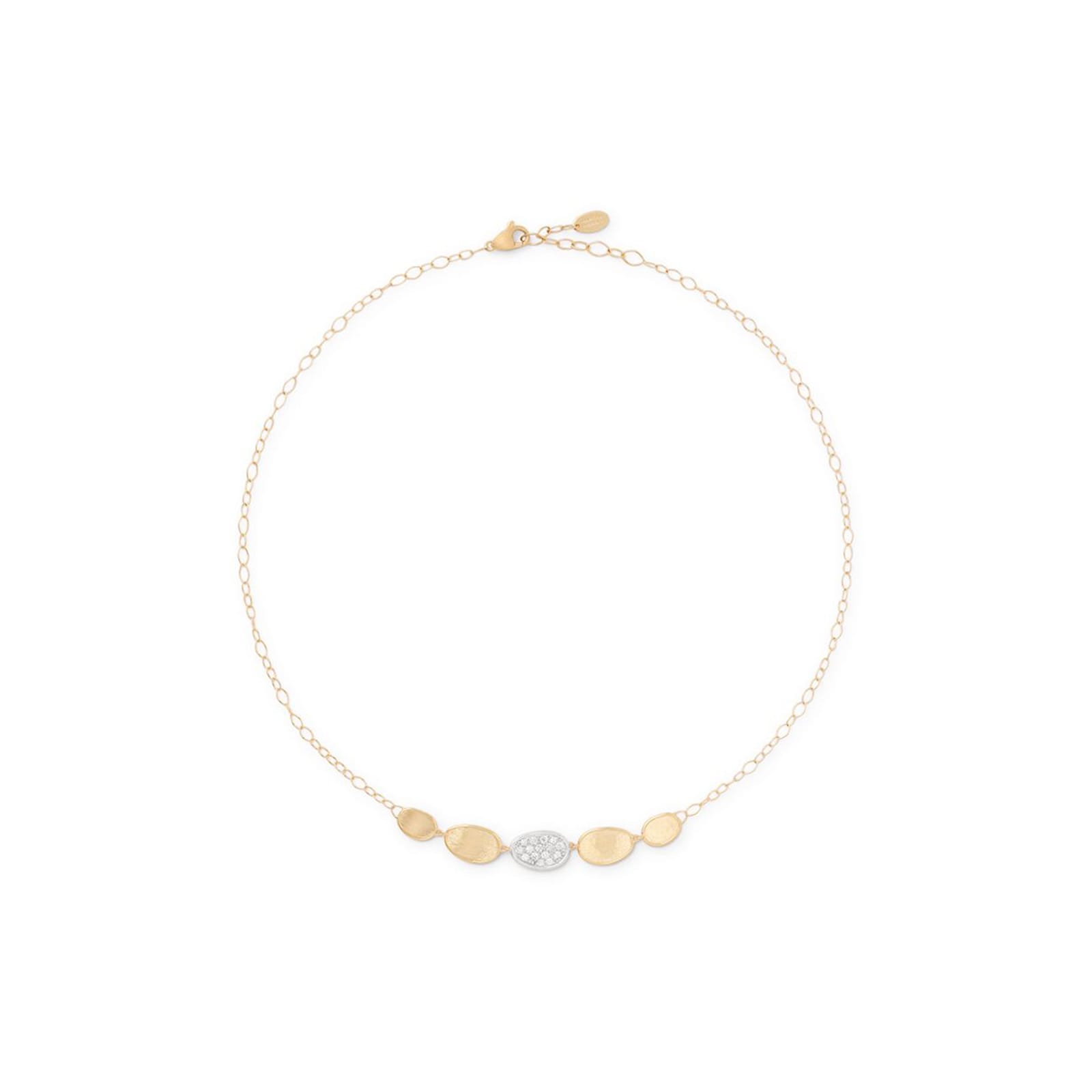 Marco Bicego 18K Yellow Gold Lunaria 0.28ctw Diamond Petal Necklace Marco Bicego 18K Yellow Gold Lunaria 0.28ctw Diamond Petal Necklace