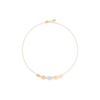 Marco Bicego 18K Yellow Gold Lunaria 0.28ctw Diamond Petal Necklace Marco Bicego 18K Yellow Gold Lunaria 0.28ctw Diamond Petal Necklace