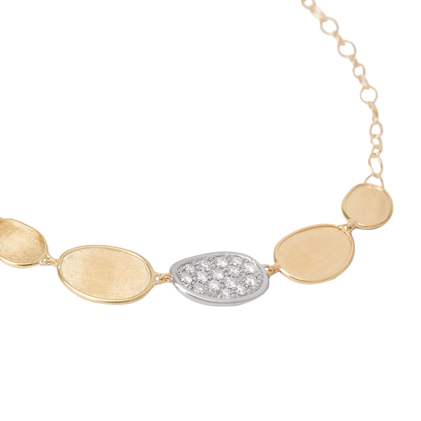 Marco Bicego 18K Yellow Gold Lunaria 0.28ctw Diamond Petal Necklace