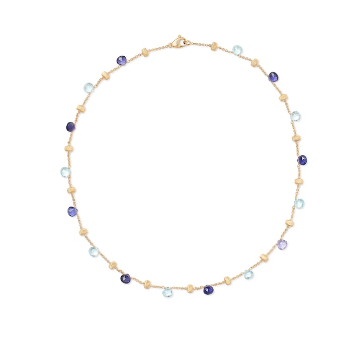 Marco Bicego 18K Yellow Gold Paradise Iolite & Topaz Station Necklace