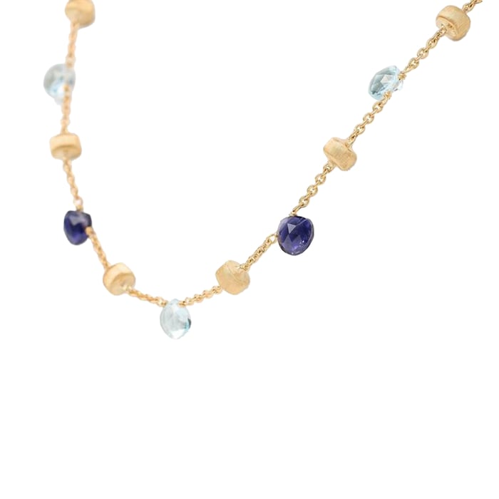 Marco Bicego 18K Yellow Gold Paradise Iolite & Topaz Station Necklace