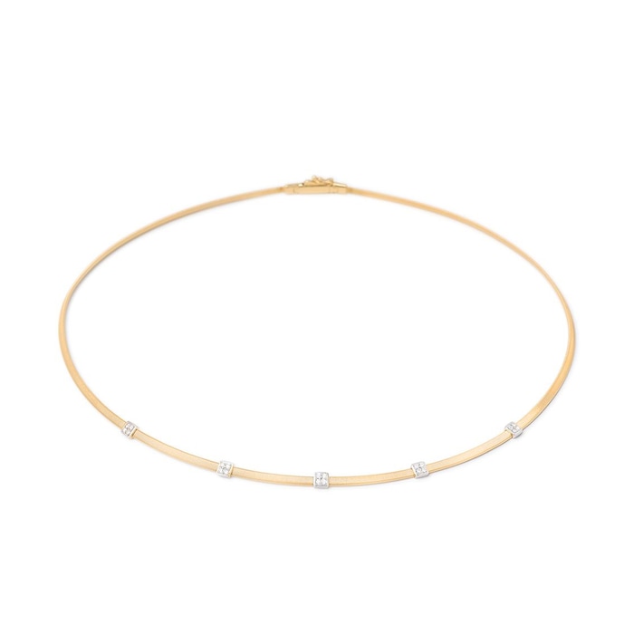 Marco Bicego 18K Yellow Gold Masai 0.15ctw 5 Diamond Station Necklace