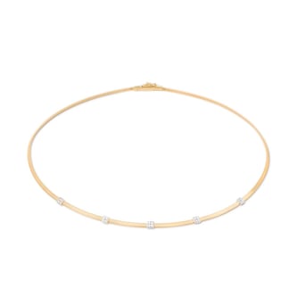 Marco Bicego 18K Yellow Gold Masai 0.15ctw 5 Diamond Station Necklace Marco Bicego 18K Yellow Gold Masai 0.15ctw 5 Diamond Station Necklace