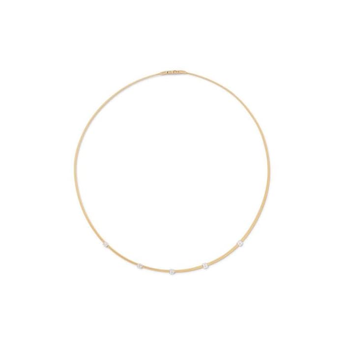 Marco Bicego 18K Yellow Gold Masai 0.15ctw 5 Diamond Station Necklace