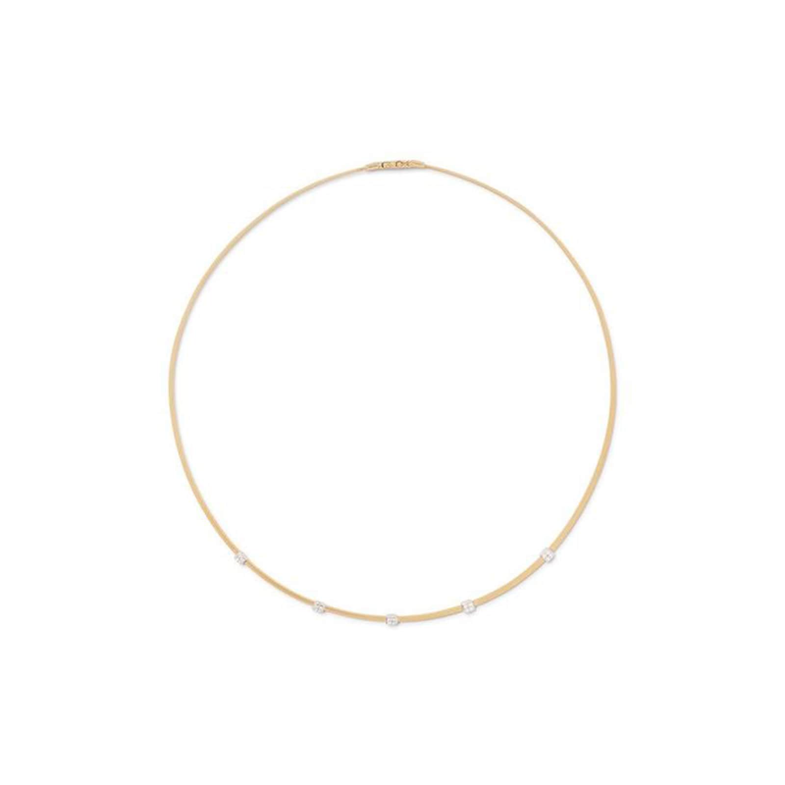 Marco Bicego 18K Yellow Gold Masai 0.15ctw 5 Diamond Station Necklace Marco Bicego 18K Yellow Gold Masai 0.15ctw 5 Diamond Station Necklace