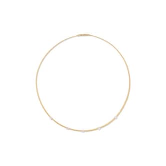 Marco Bicego 18K Yellow Gold Masai 0.15ctw 5 Diamond Station Necklace
