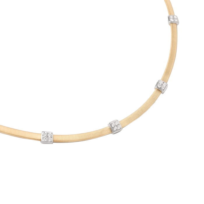 Marco Bicego 18K Yellow Gold Masai 0.15ctw 5 Diamond Station Necklace