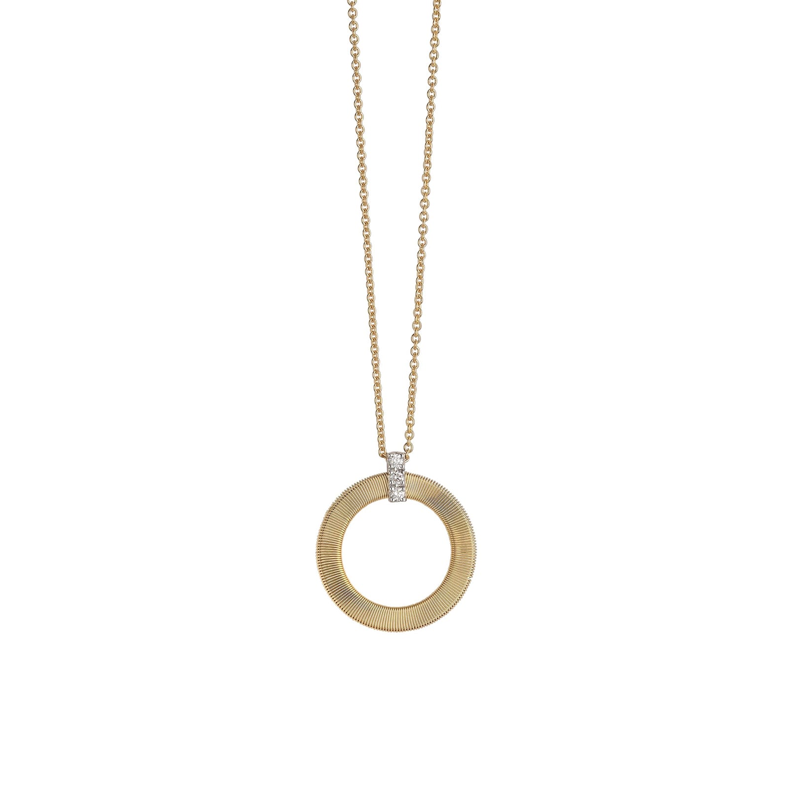 Marco Bicego 18K Yellow Gold Masai 0.09ctw Diamond Circle Necklace
