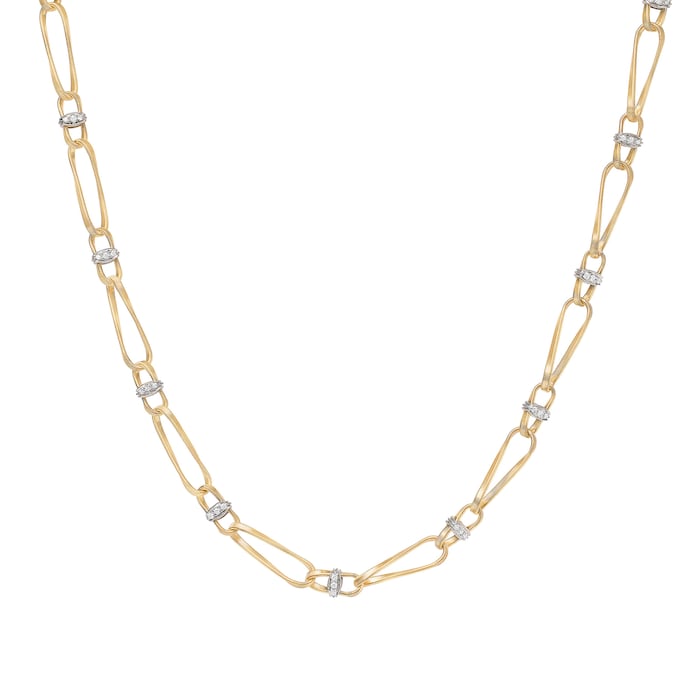 Marco Bicego 18K Yellow Gold Marrakech Onde 0.75ctw Diamond Link Necklace