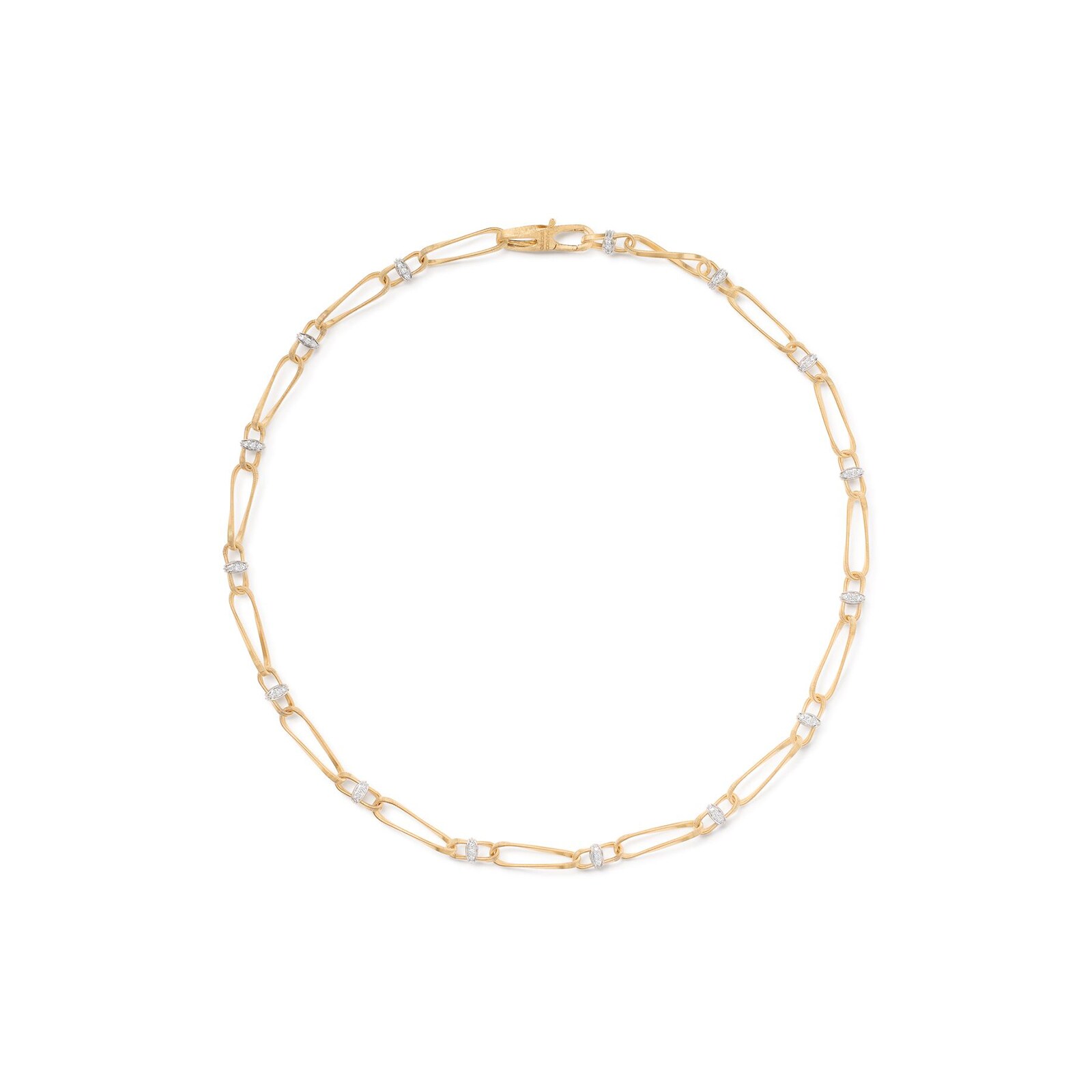 Marco Bicego 18K Yellow Gold Marrakech Onde 0.75ctw Diamond Link Necklace