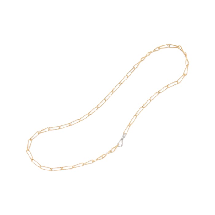 Marco Bicego 18K Yellow Gold Marrakech Onde 0.50ctw Diamond Link Drop Necklace