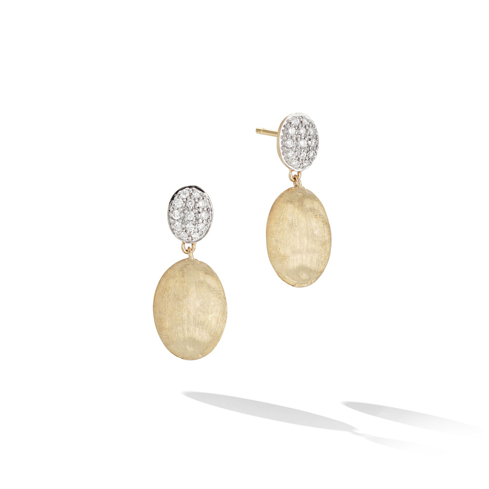 18K Yellow Gold Siviglia 0.2ctw Diamond Petal Drop Earrings