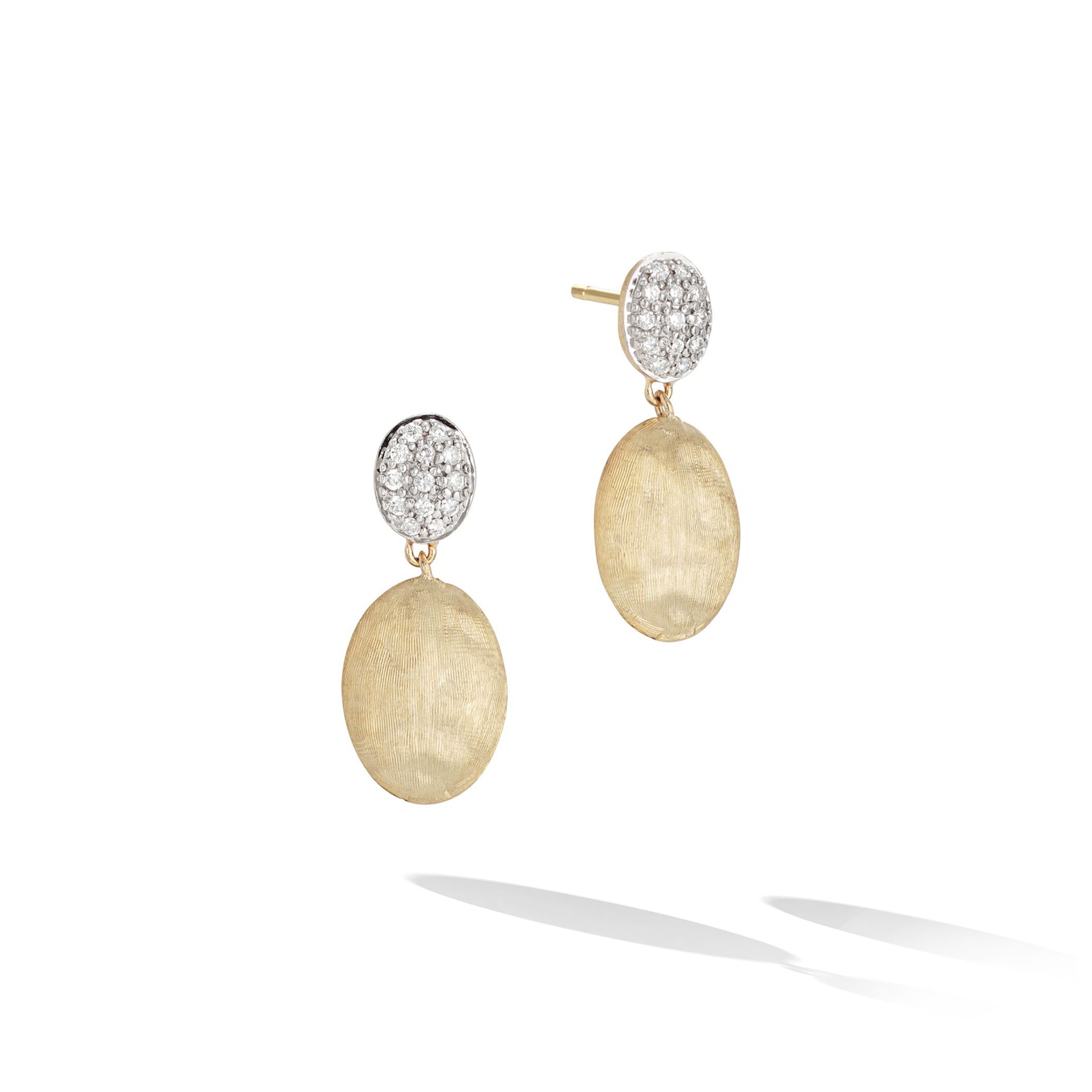 Marco Bicego 18K Yellow Gold Siviglia 0.2ctw Diamond Petal Drop Earrings