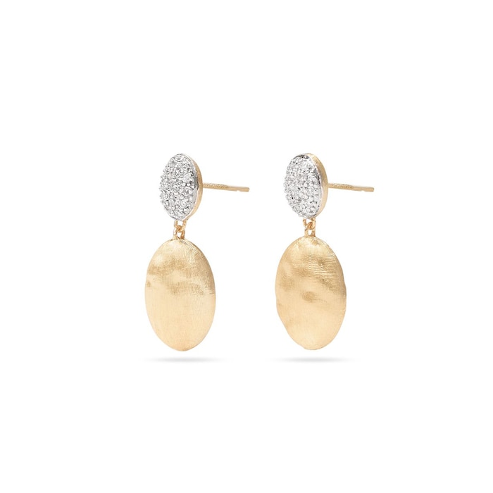 Marco Bicego 18K Yellow Gold Siviglia 0.2ctw Diamond Petal Drop Earrings