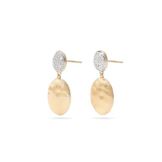 Marco Bicego 18K Yellow Gold Siviglia 0.2ctw Diamond Petal Drop Earrings