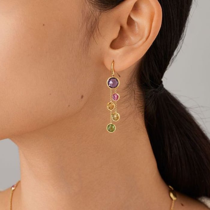 Marco Bicego 18K Yellow Gold Jaipur Mixed Gemstone Drop Earrings