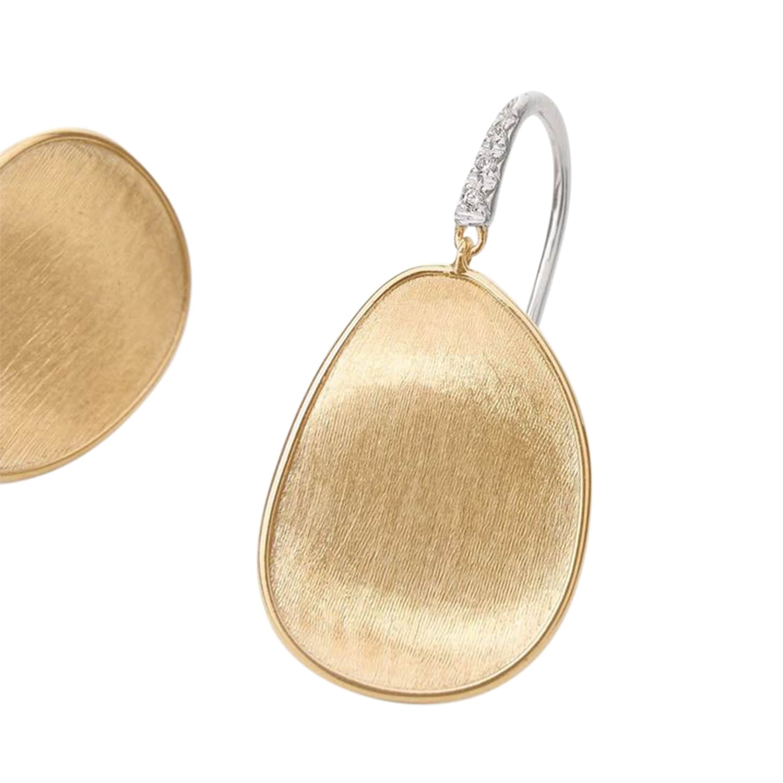 Marco Bicego 18K Yellow Gold 0.05ctw Diamond Petal Drop Earrings