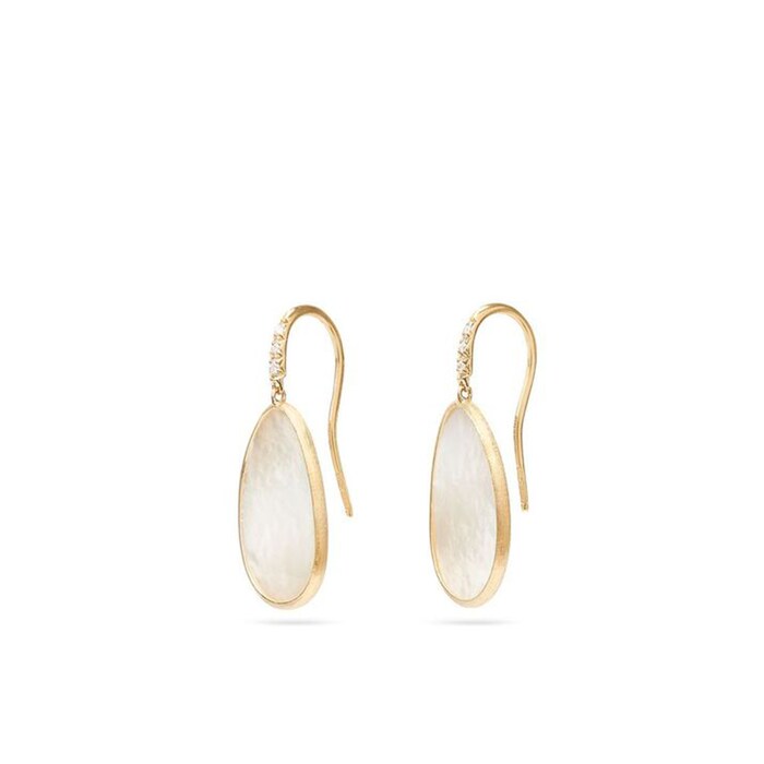 Marco Bicego 18K Yellow Gold 0.05ctw Diamond & Mother Of Pearl Drop Earrings