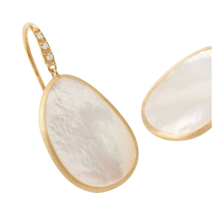 Marco Bicego 18K Yellow Gold 0.05ctw Diamond & Mother Of Pearl Drop Earrings