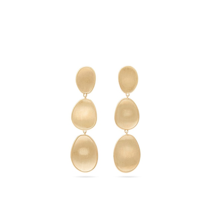 Marco Bicego 18K Yellow Gold Lunaria 3 Drop Petal Earrings