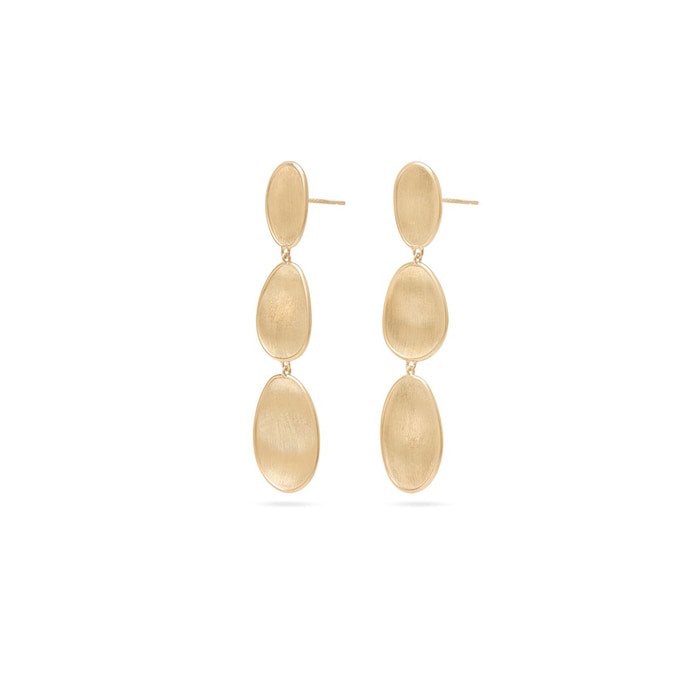 Marco Bicego 18K Yellow Gold Lunaria 3 Drop Petal Earrings