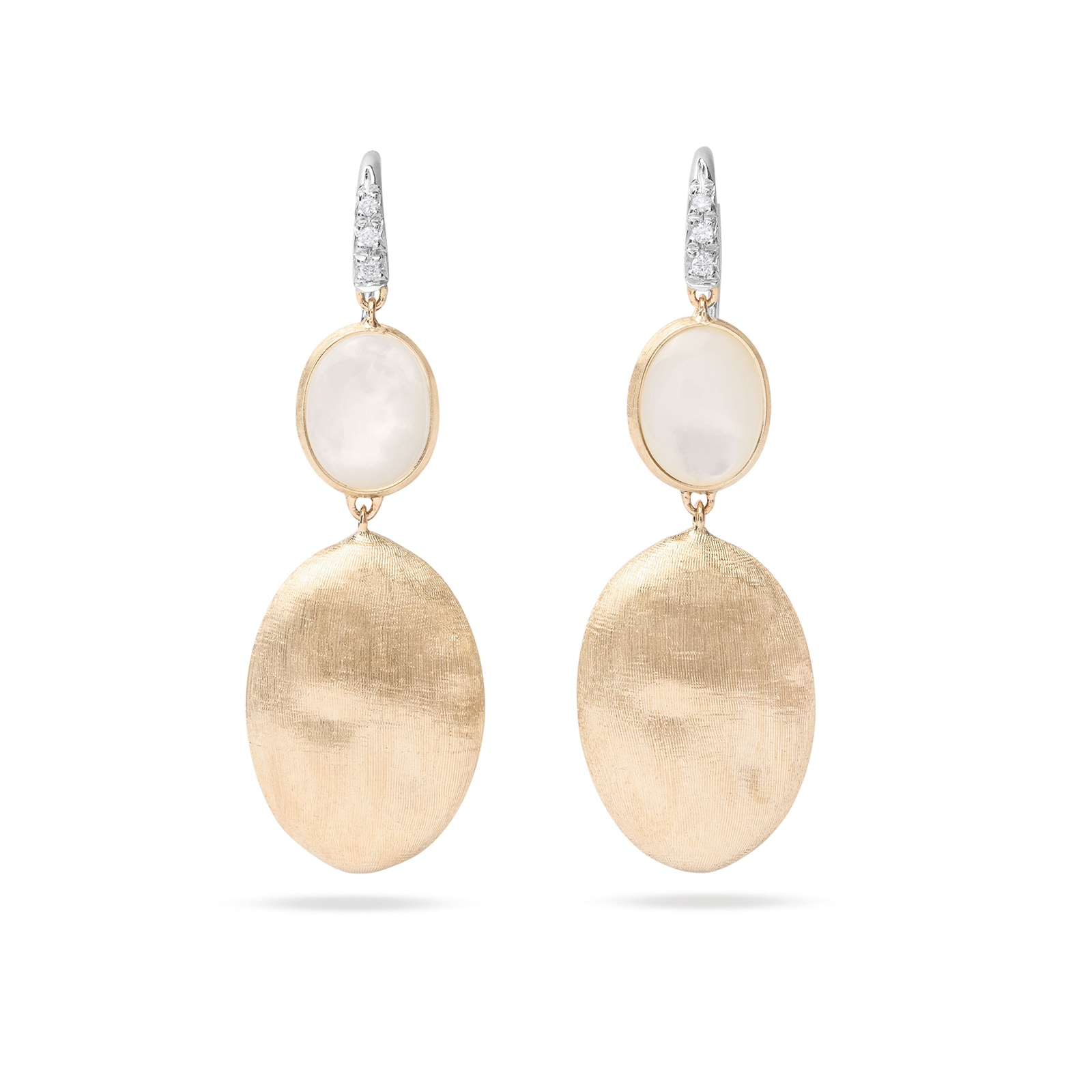 Marco Bicego 18K Yellow Gold Siviglia 0.05ctw Diamond & Mother Of Pearl Drop Earrings Marco Bicego 18K Yellow Gold Siviglia 0.05ctw Diamond & Mother Of Pearl Drop Earrings