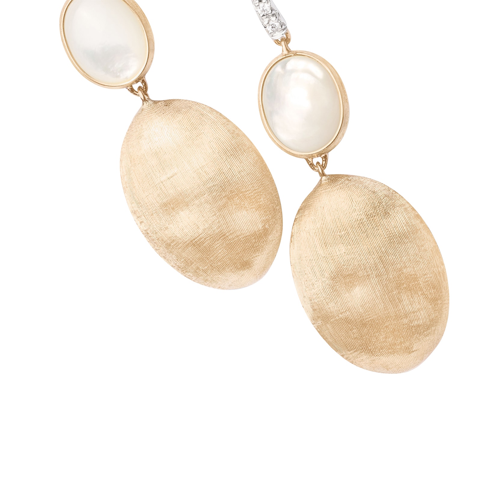 Marco Bicego 18K Yellow Gold Siviglia 0.05ctw Diamond & Mother Of Pearl Drop Earrings Marco Bicego 18K Yellow Gold Siviglia 0.05ctw Diamond & Mother Of Pearl Drop Earrings