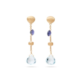 Marco Bicego 18K Yellow Gold Paradise Mixed Gemstone Drop Earrings