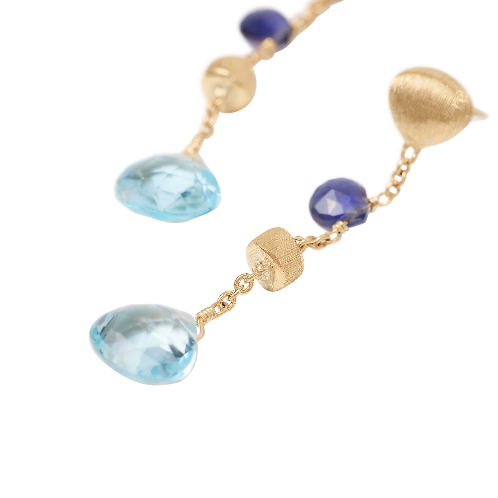 Marco Bicego 18K Yellow Gold Paradise Mixed Gemstone Drop Earrings