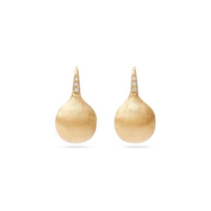 Marco Bicego 18K Yellow Gold Africa 0.05ctw Diamond Boule Earrings