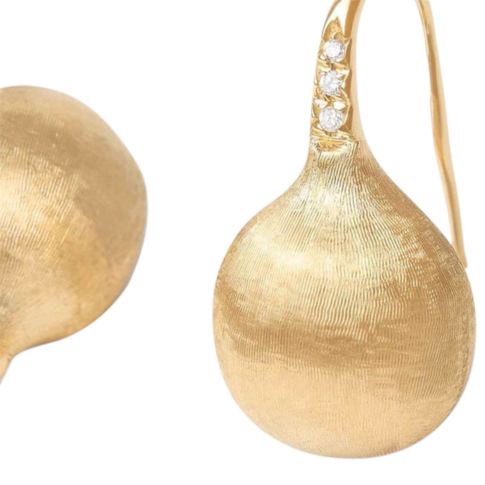 Marco Bicego 18K Yellow Gold Africa 0.05ctw Diamond Boule Earrings