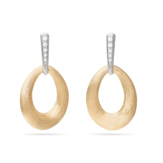 Marco Bicego 18K Yellow Gold 0.09ctw Diamond Circular Drop Earrings